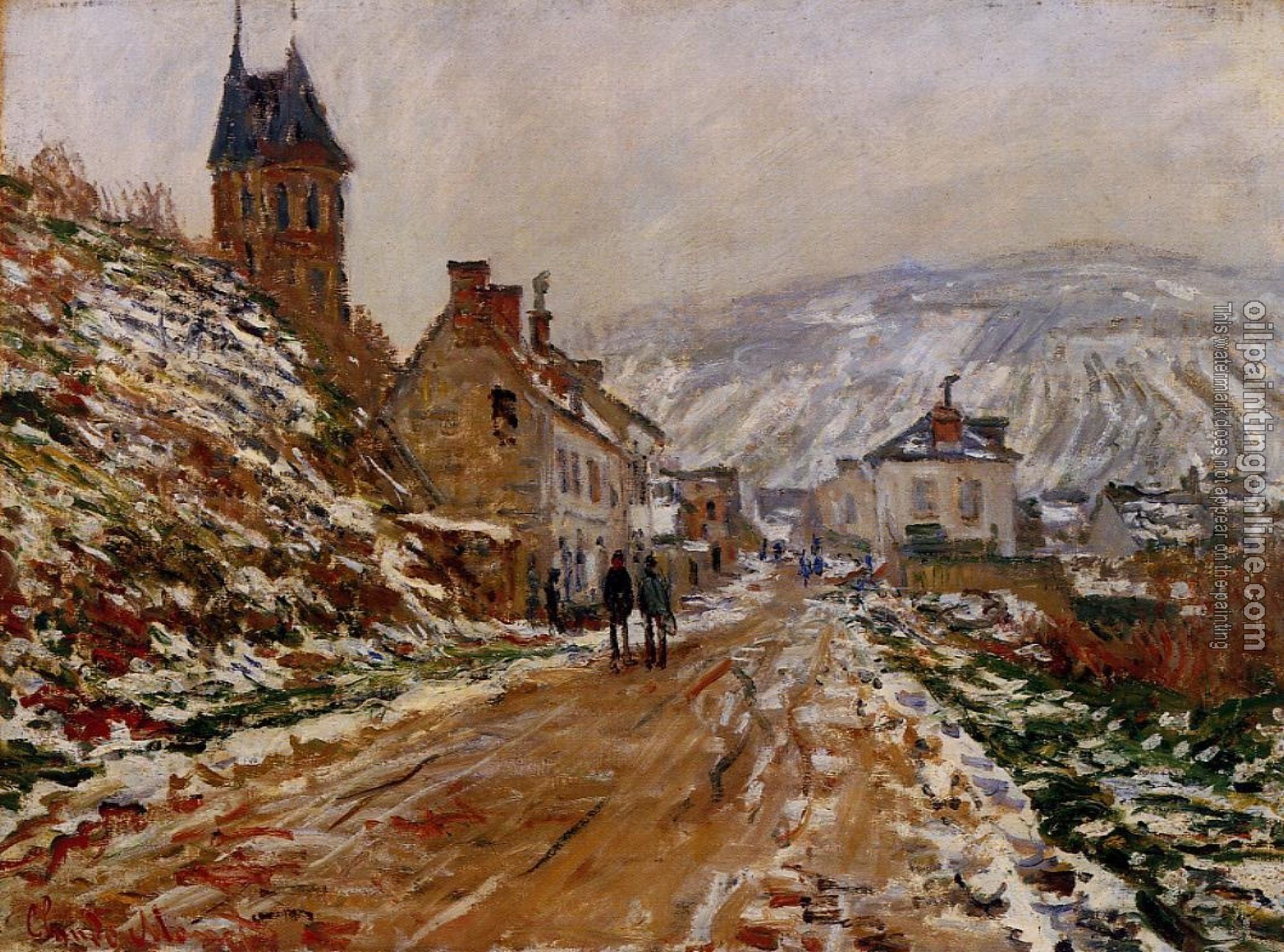 Monet, Claude Oscar - The Road in Vetheuil in Winter